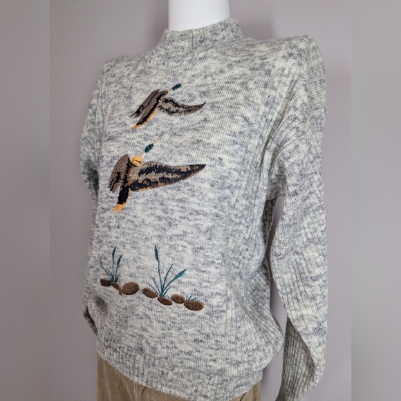 Vintage Duck Sweater | Nautical Heritage Knit Outdoorsy Preppy Size L - Picture 6 of 9